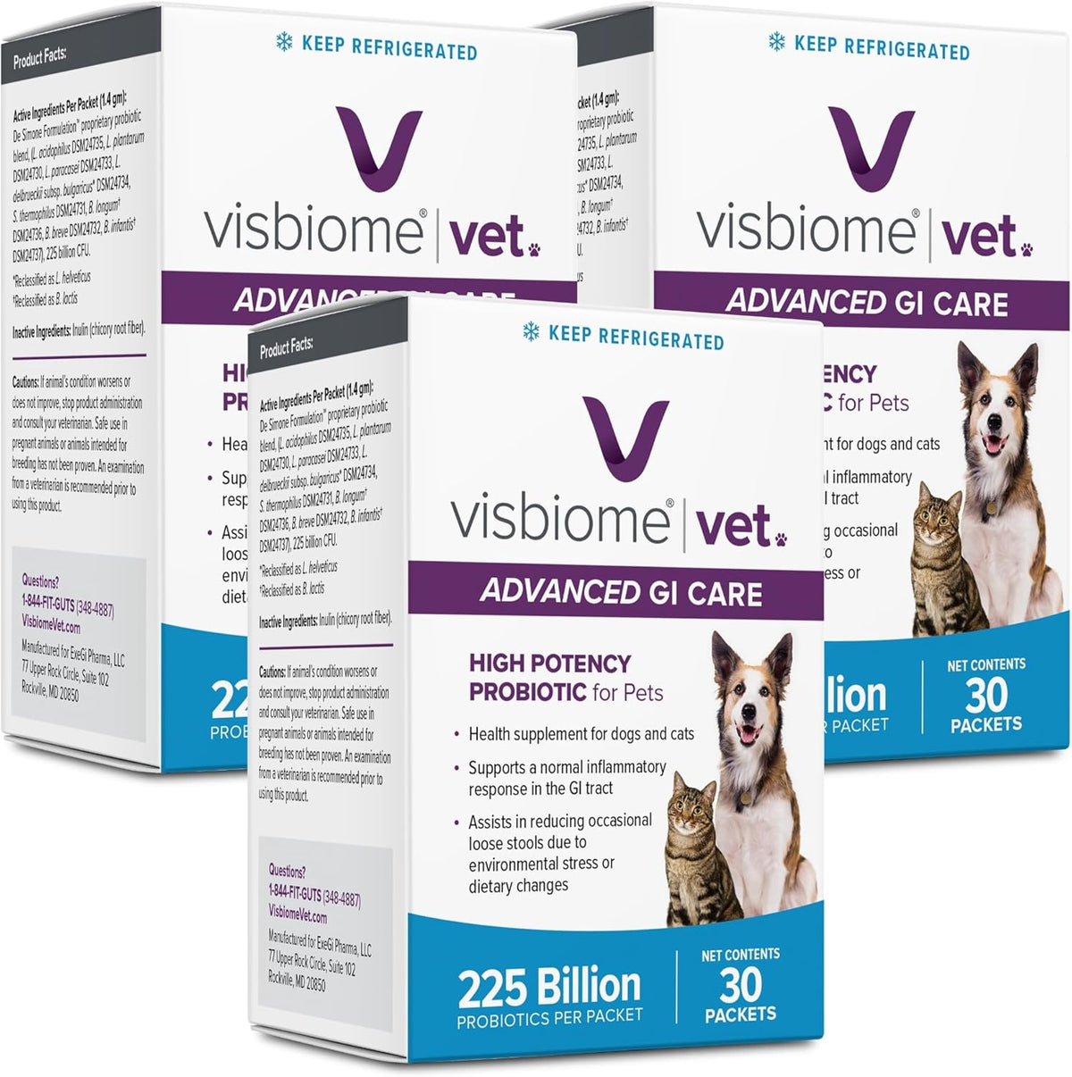 visbiome® vet advanced gi care probiotic for dogs, main product view