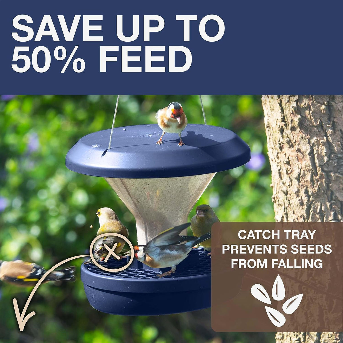 swissinno bird feeders - no mess hanging bird, close-up detail