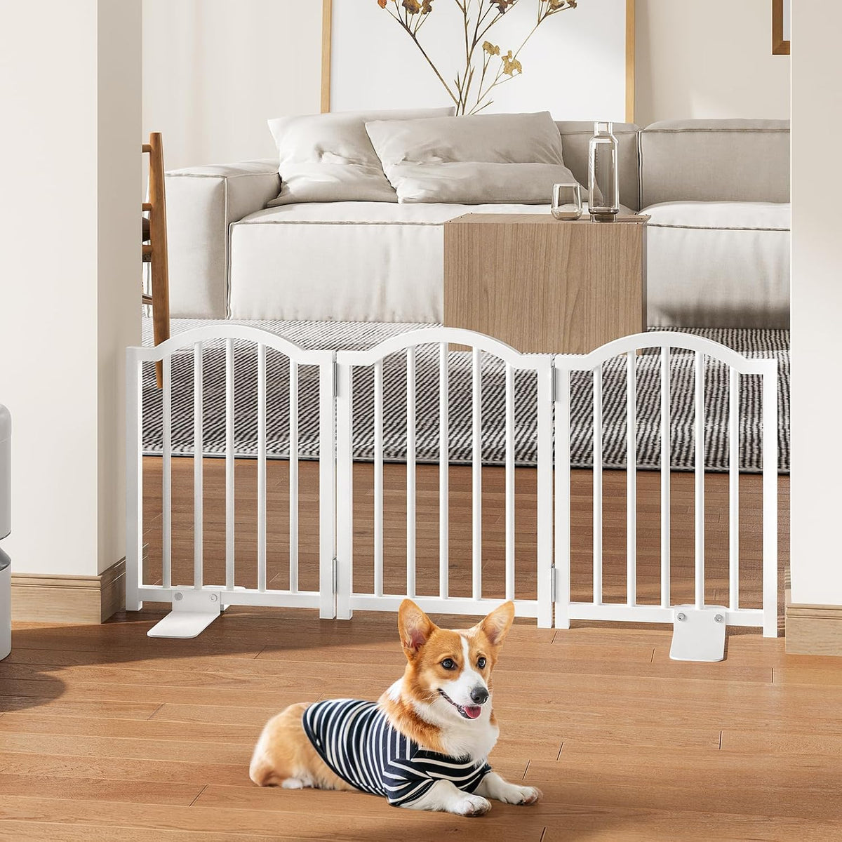snughome short dog gate indoor, 16" high freestanding, main product view