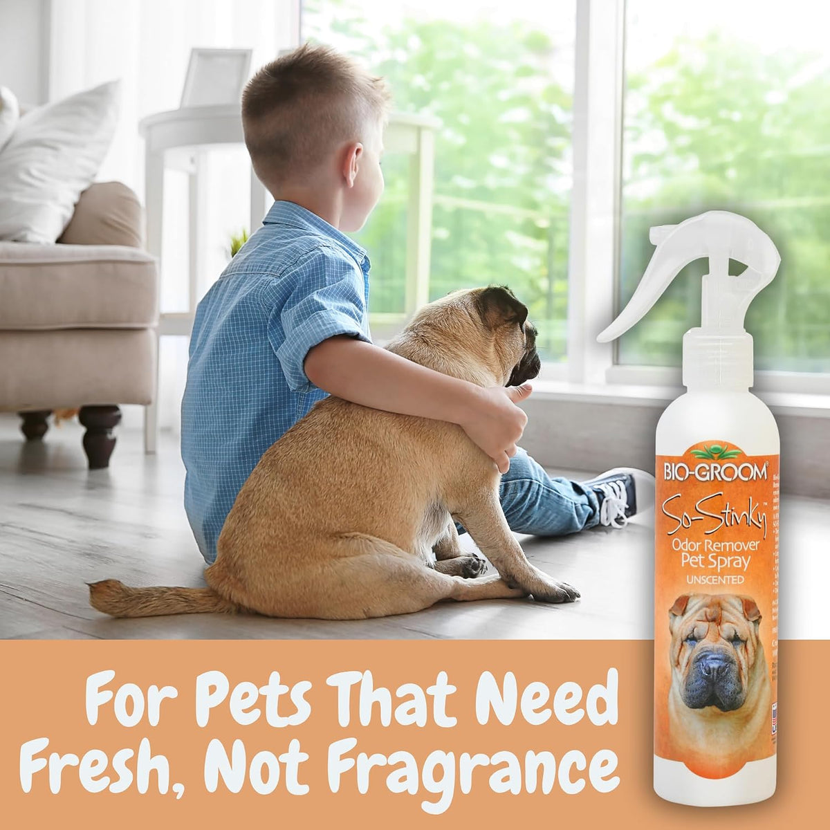 bio-groom odor remover pet spray, so-stinky unscented, 1 showing dimensions