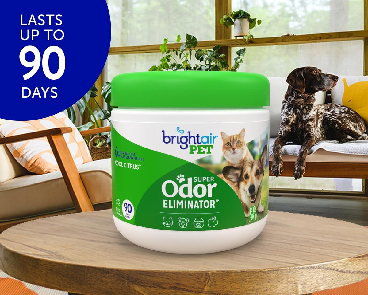 bright air 14 oz. super odor eliminator, for, close-up detail
