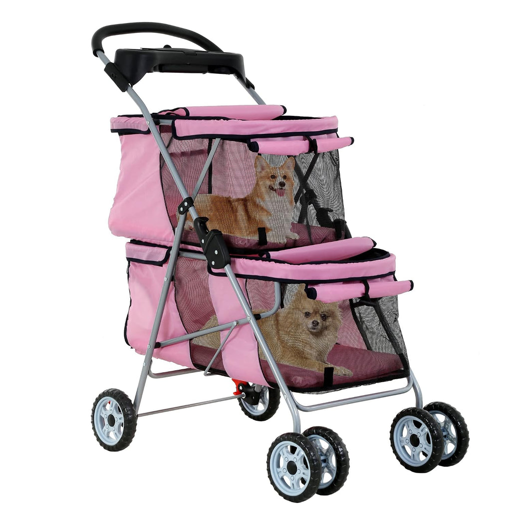double layer dog stroller for 2 small dogs/cats, main product view
