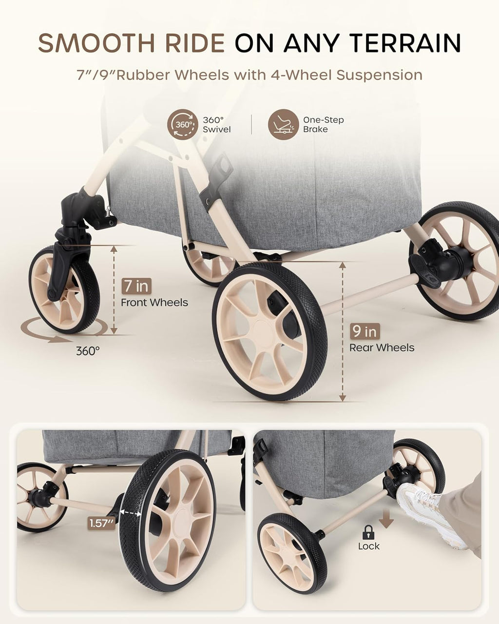 dog stroller for 1/2 small dogs & medium shown in use