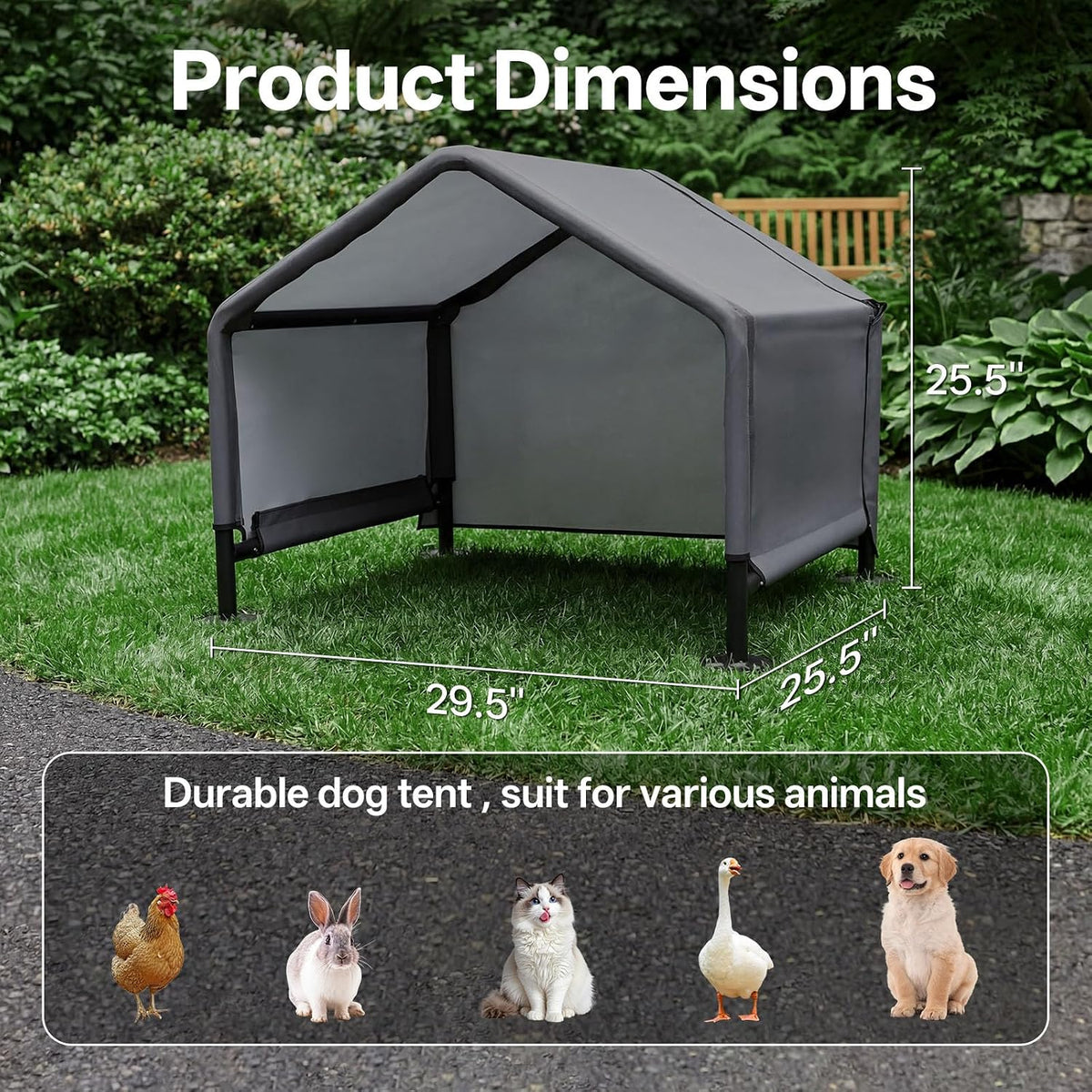 mewang small dog tent outdoor, pet shade shelter shown in use