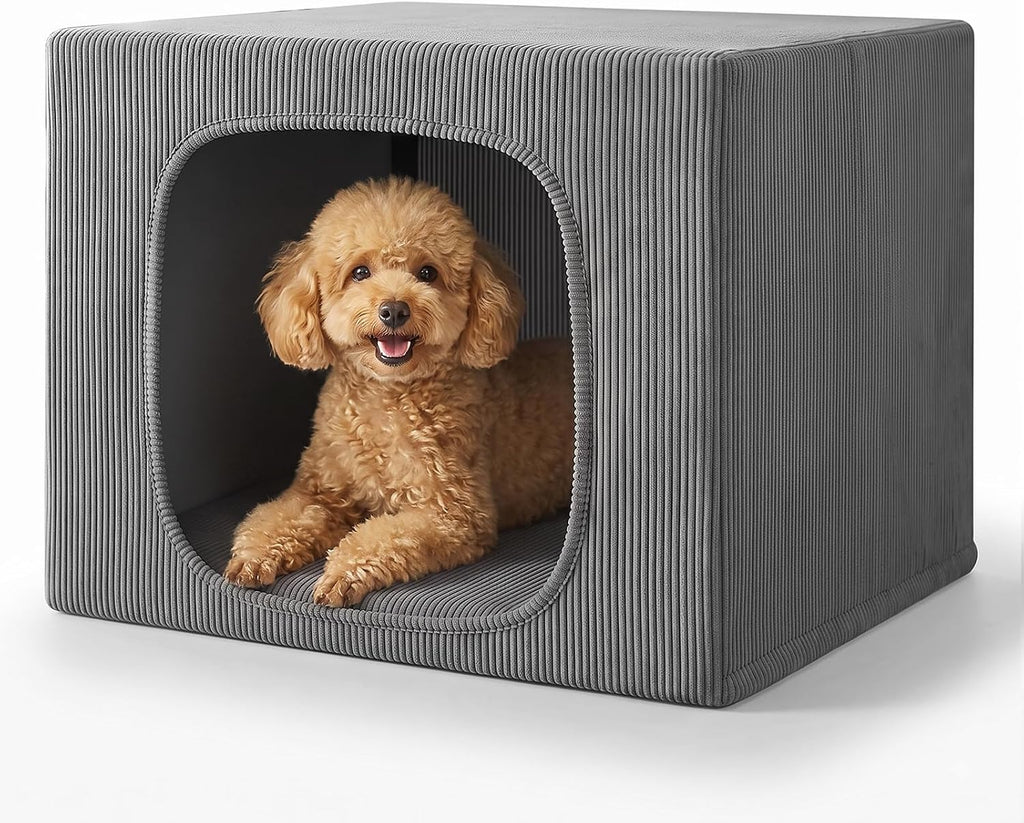 indoor dog house for small medium dogs, corduroy, main product view