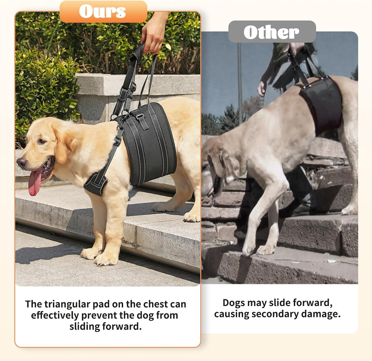 noyal dog lift harness sling, adjustable support for shown in use