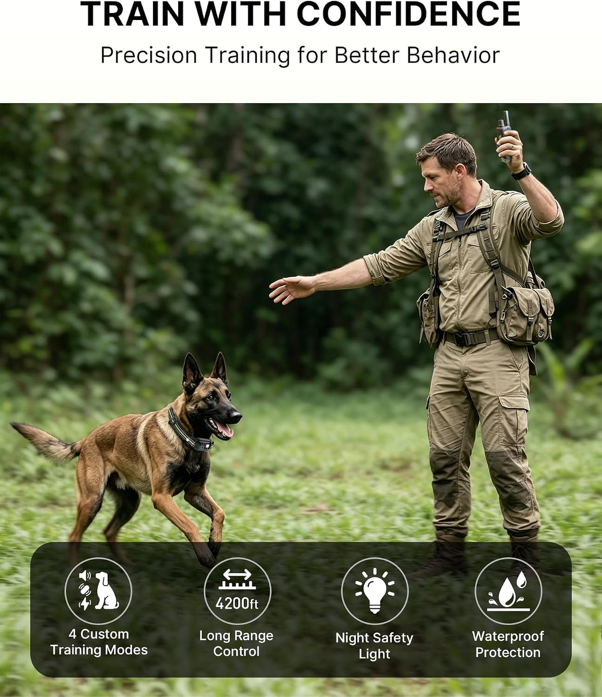 abbidot shock collar for dogs - 4200ft dog shown in use