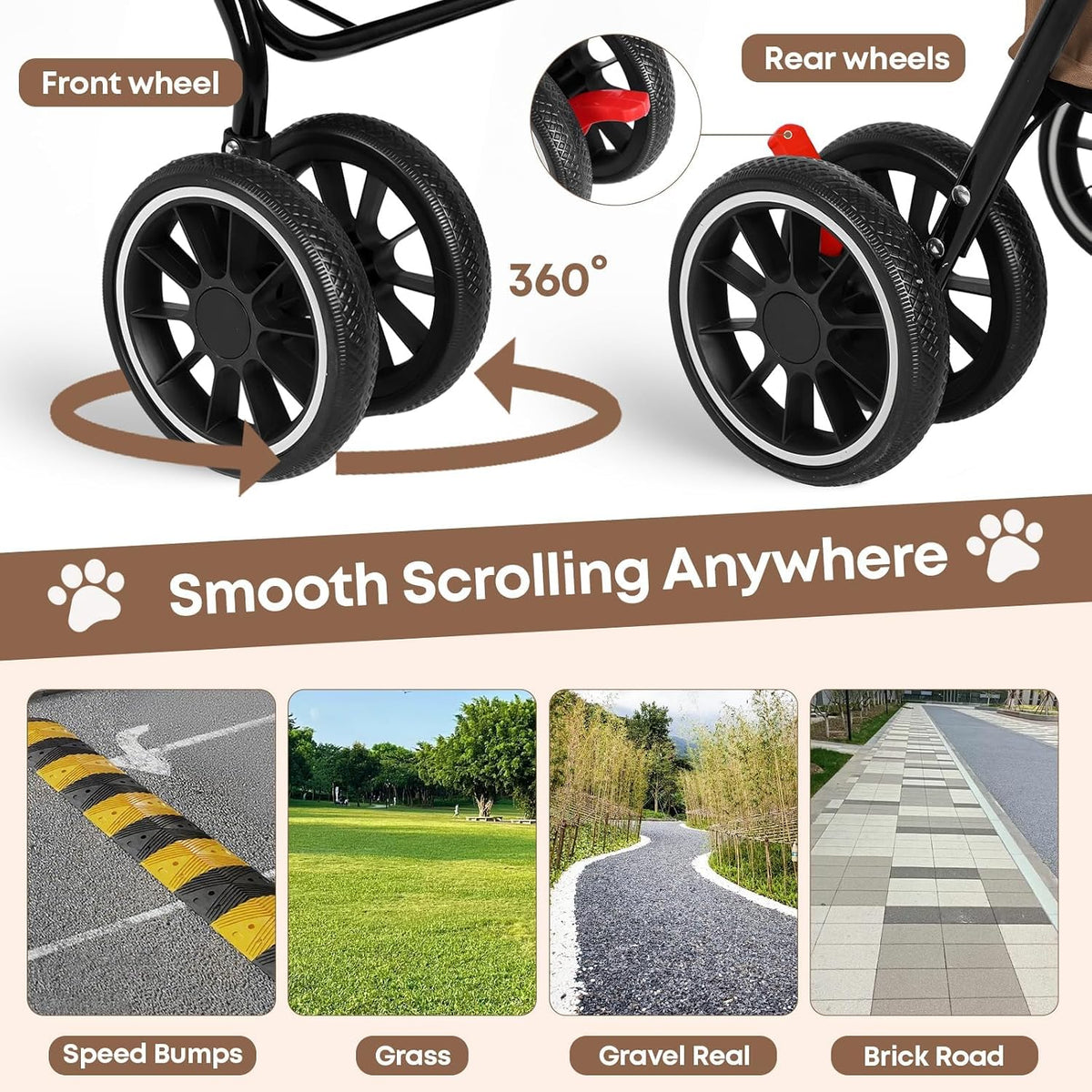double pet stroller for dogs and cats,cat strollers, side view