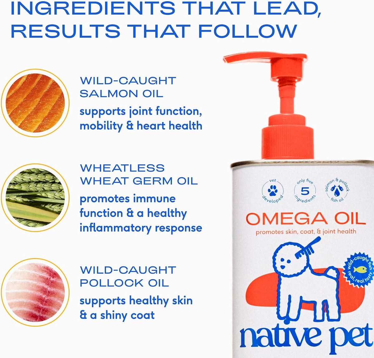 native pet omega 3 fish oil for dogs, close-up detail