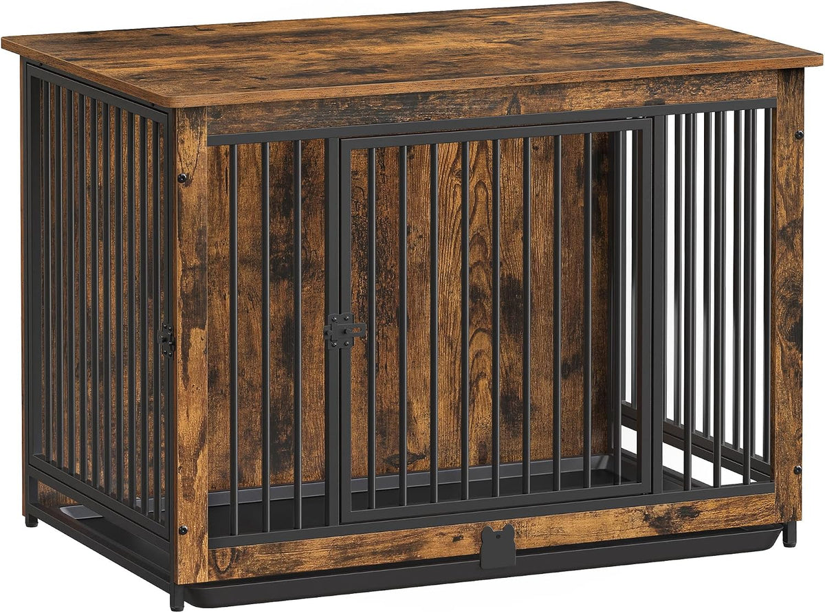 feandrea 38" dog crate furniture, heavy-duty dog kennel, main product view
