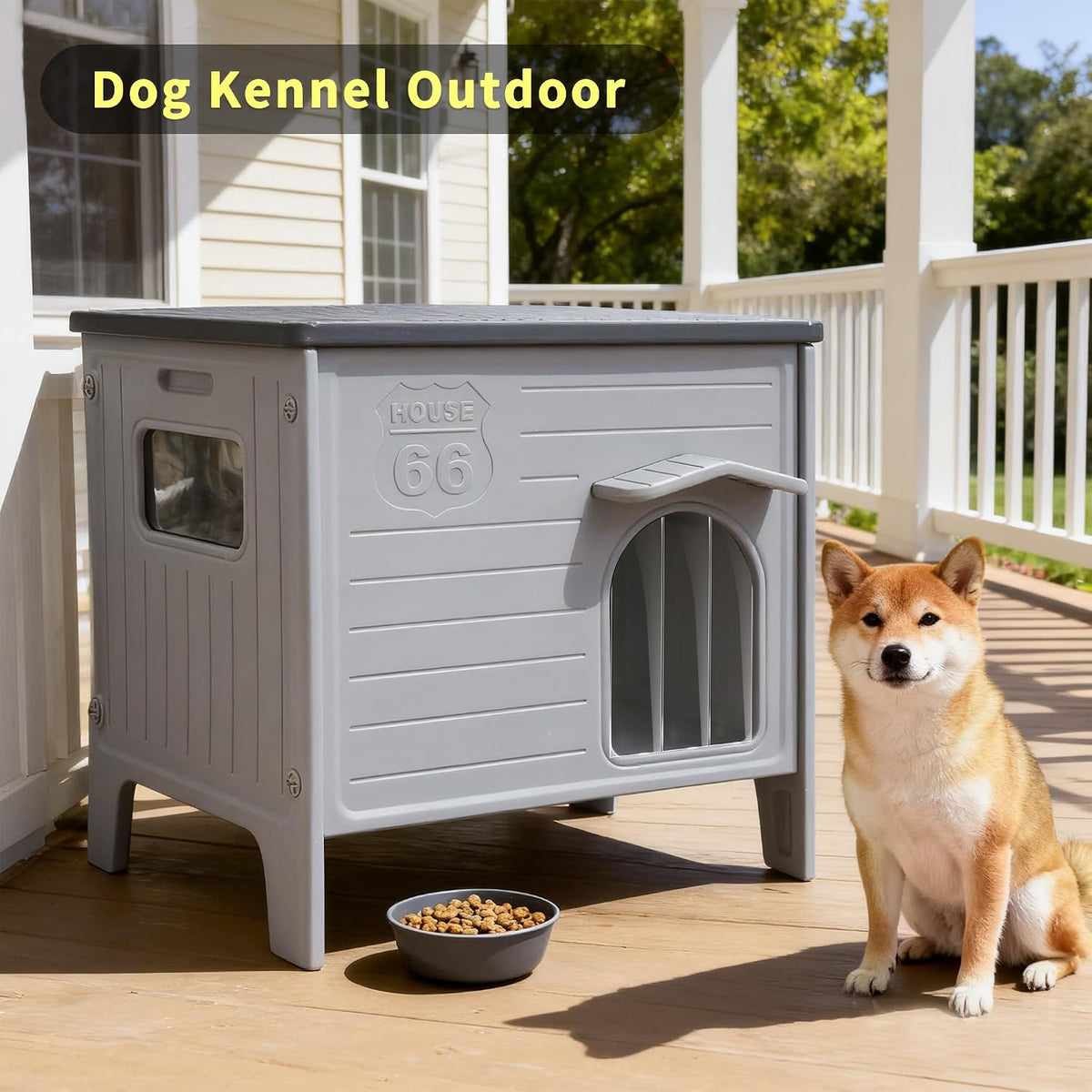 rockever dog house outdoor indoor for small medium, view 9