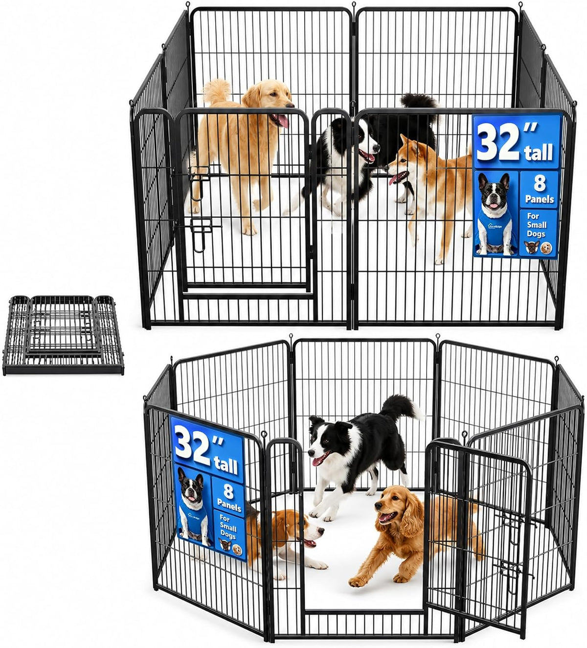 dog playpen outdoor, 32 inch height 8 panels, main product view