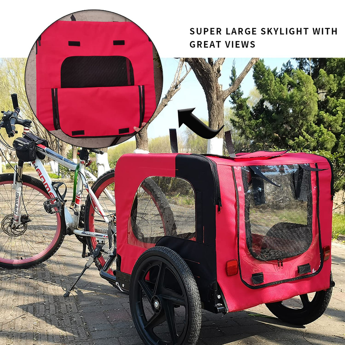 bicycle trailer for pets, bike pet trailer for, close-up detail