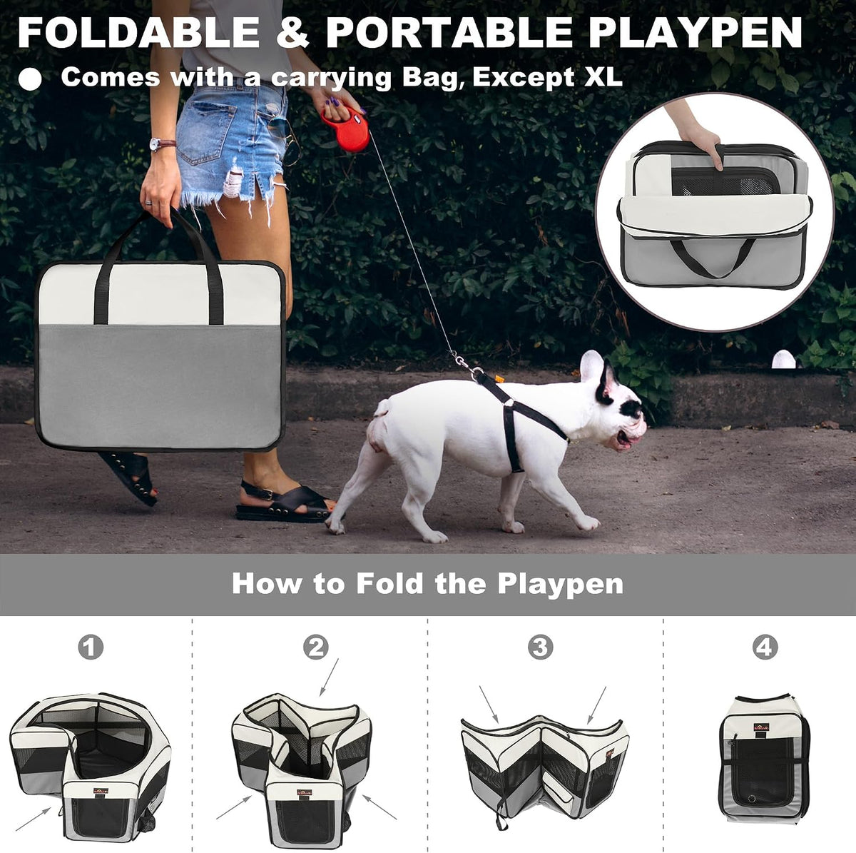 aivituvin dog playpen foldable pet play pens with, side view