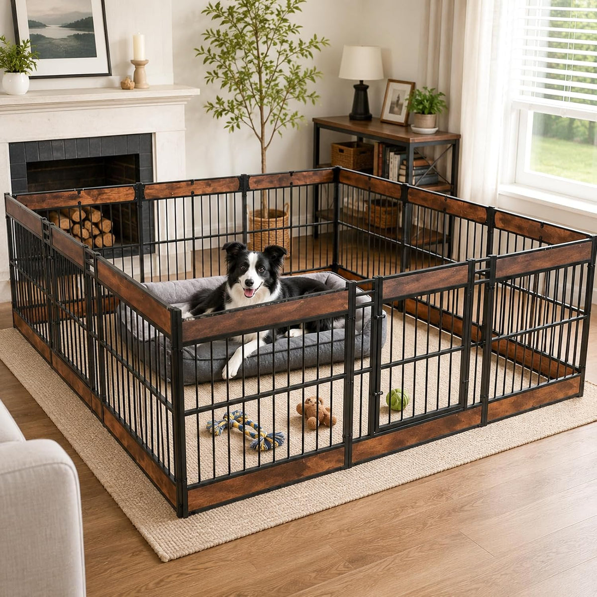 large furniture style dog playpen, 27.5" h dog, main product view