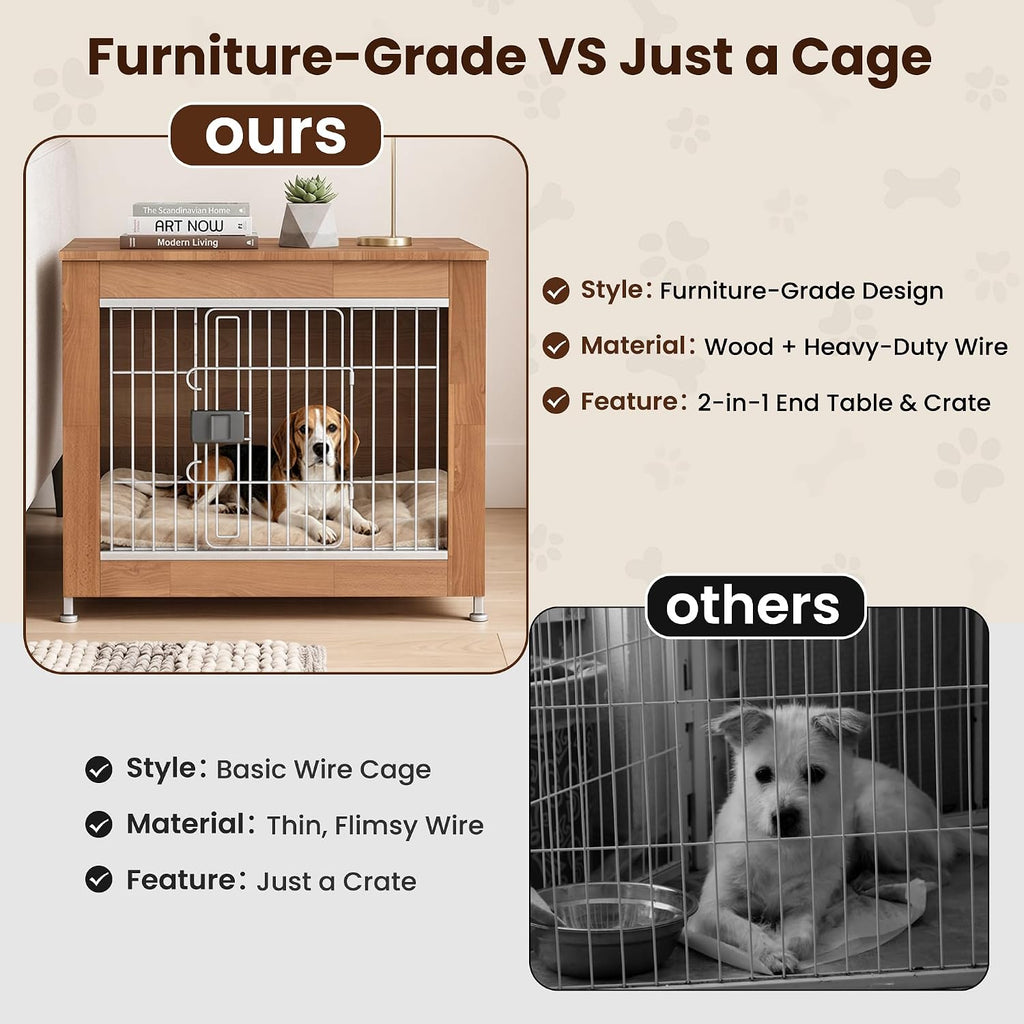 wooden dog crate furniture 27" for small to, package contents