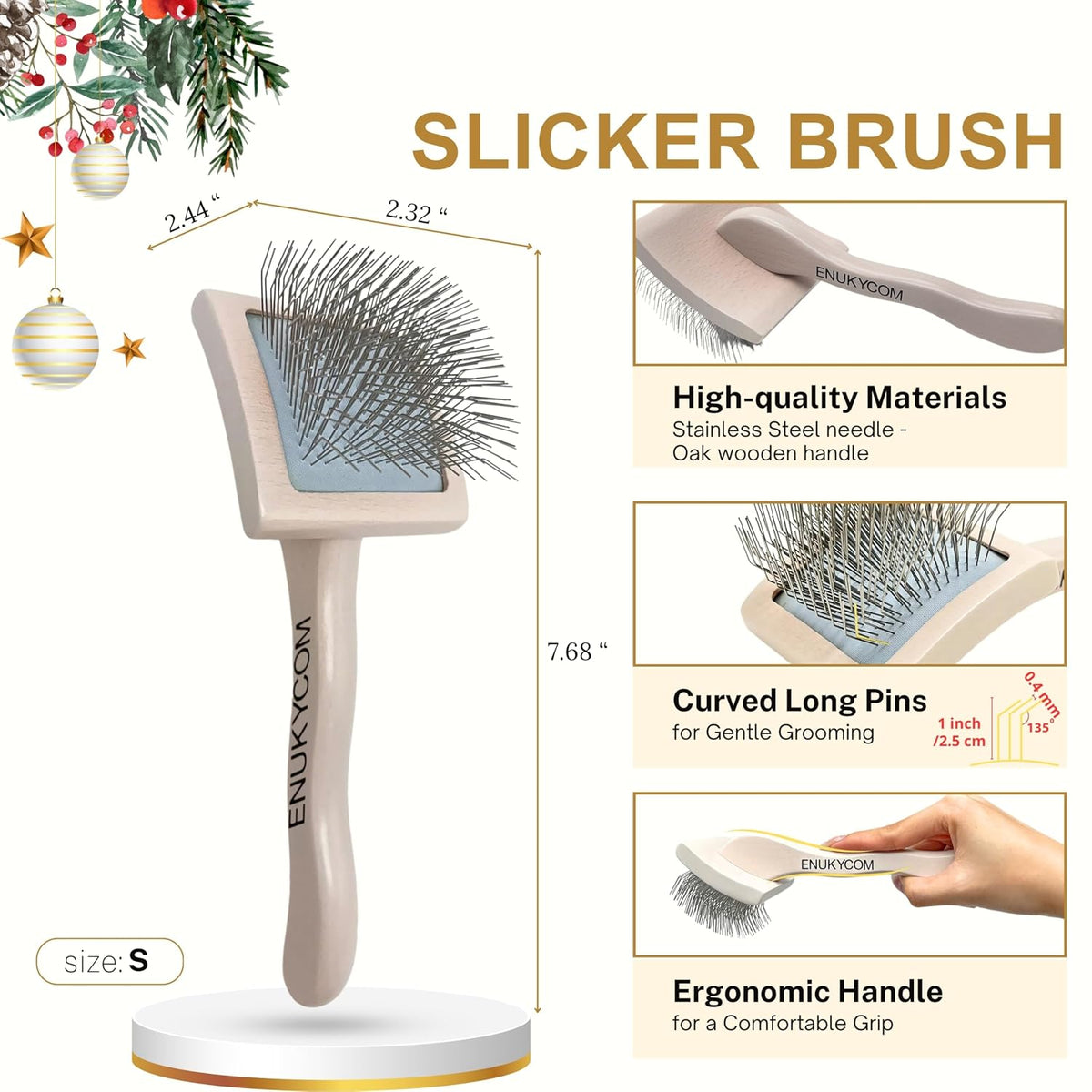 slicker brush for small dogs –grooming brush &, close-up detail