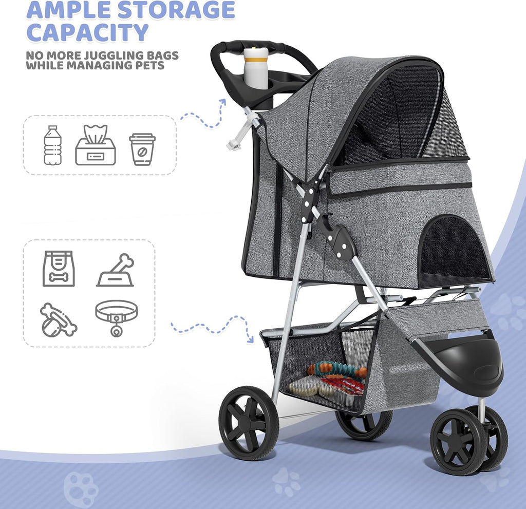 magshion 3-wheel pet stroller for small/medium dogs &, package contents