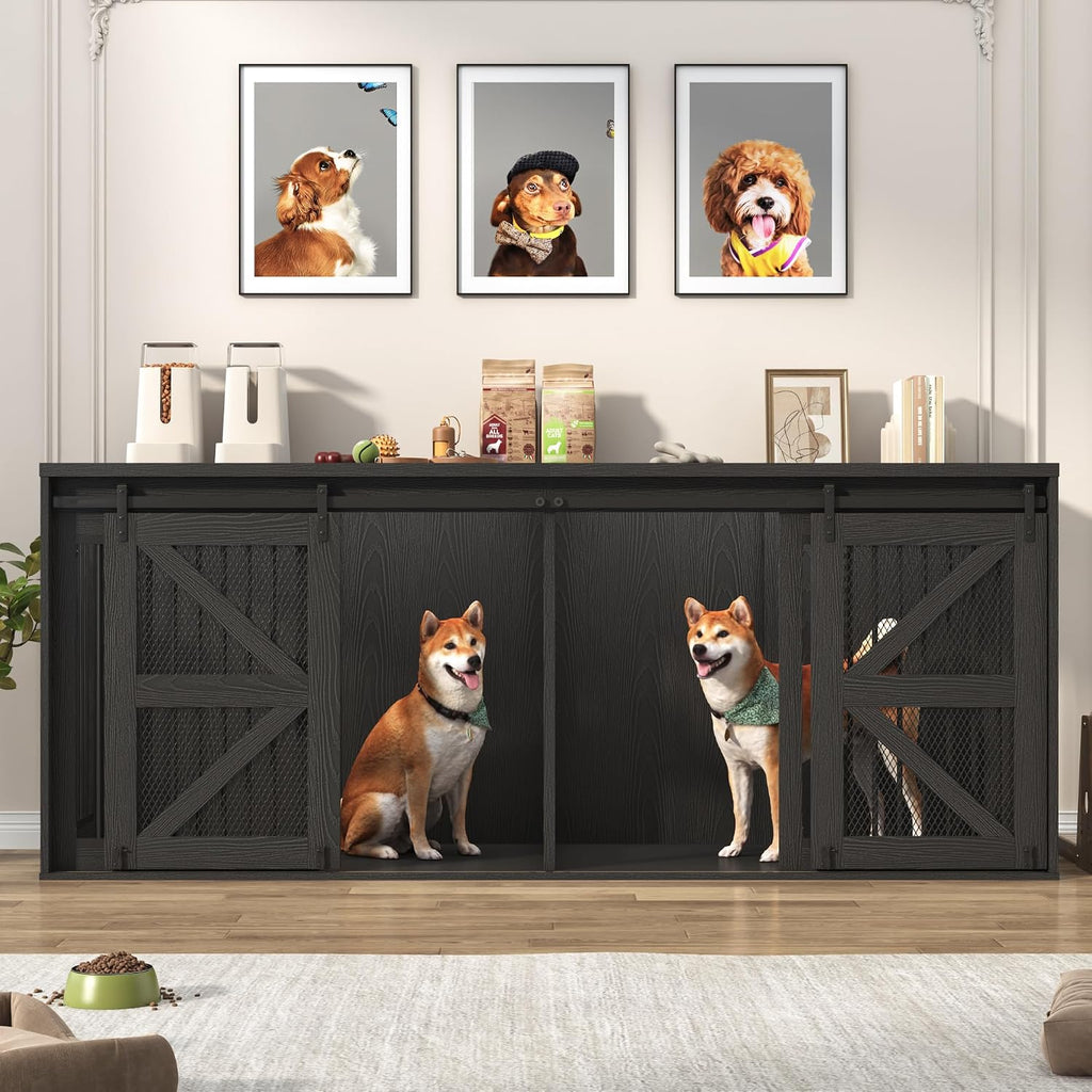 jiteentarou87in farmhouse dog crate tv stand, wooden dog, package contents