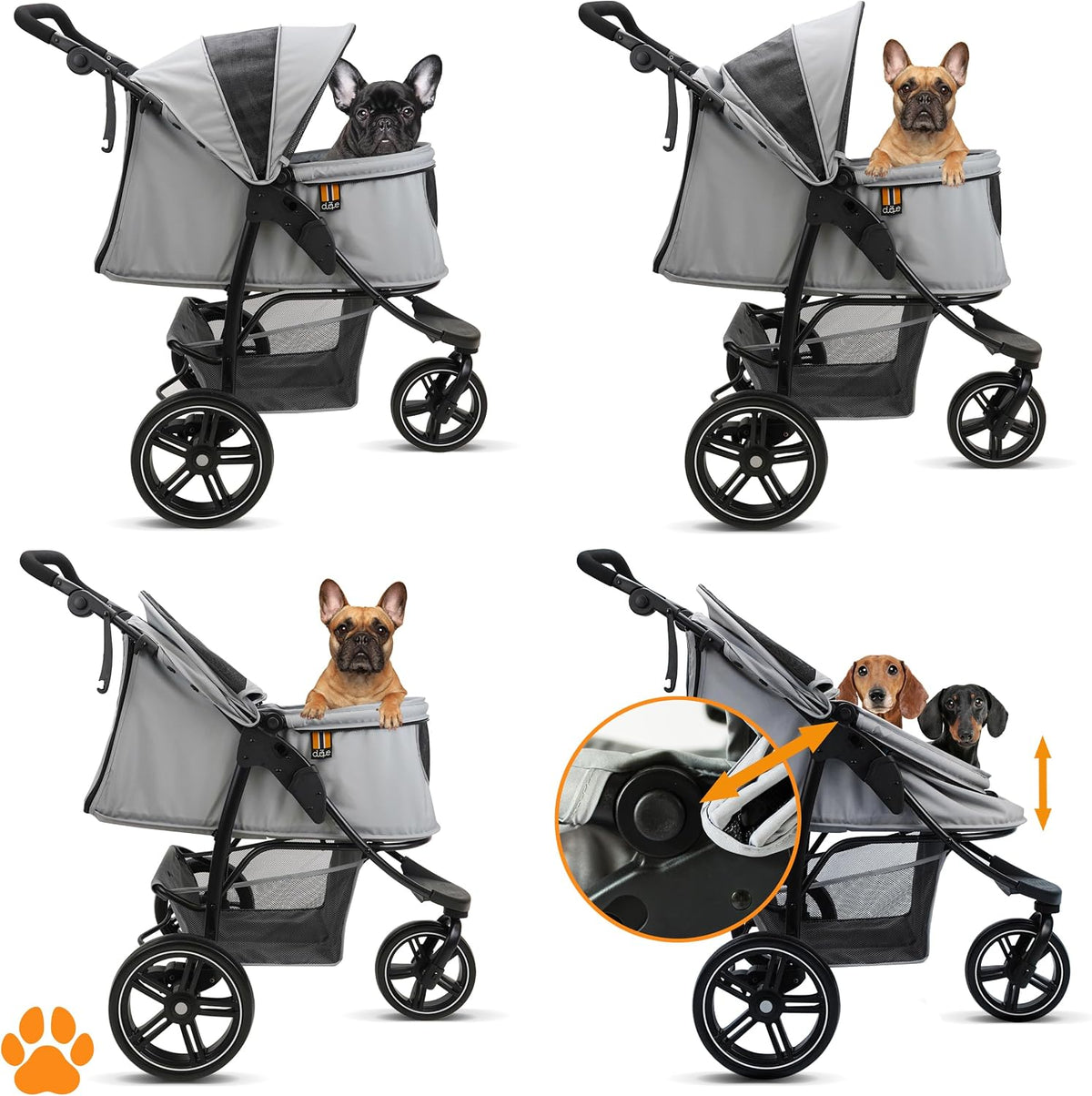 cooper dog & pet robust buggy, jogger holds, view 9