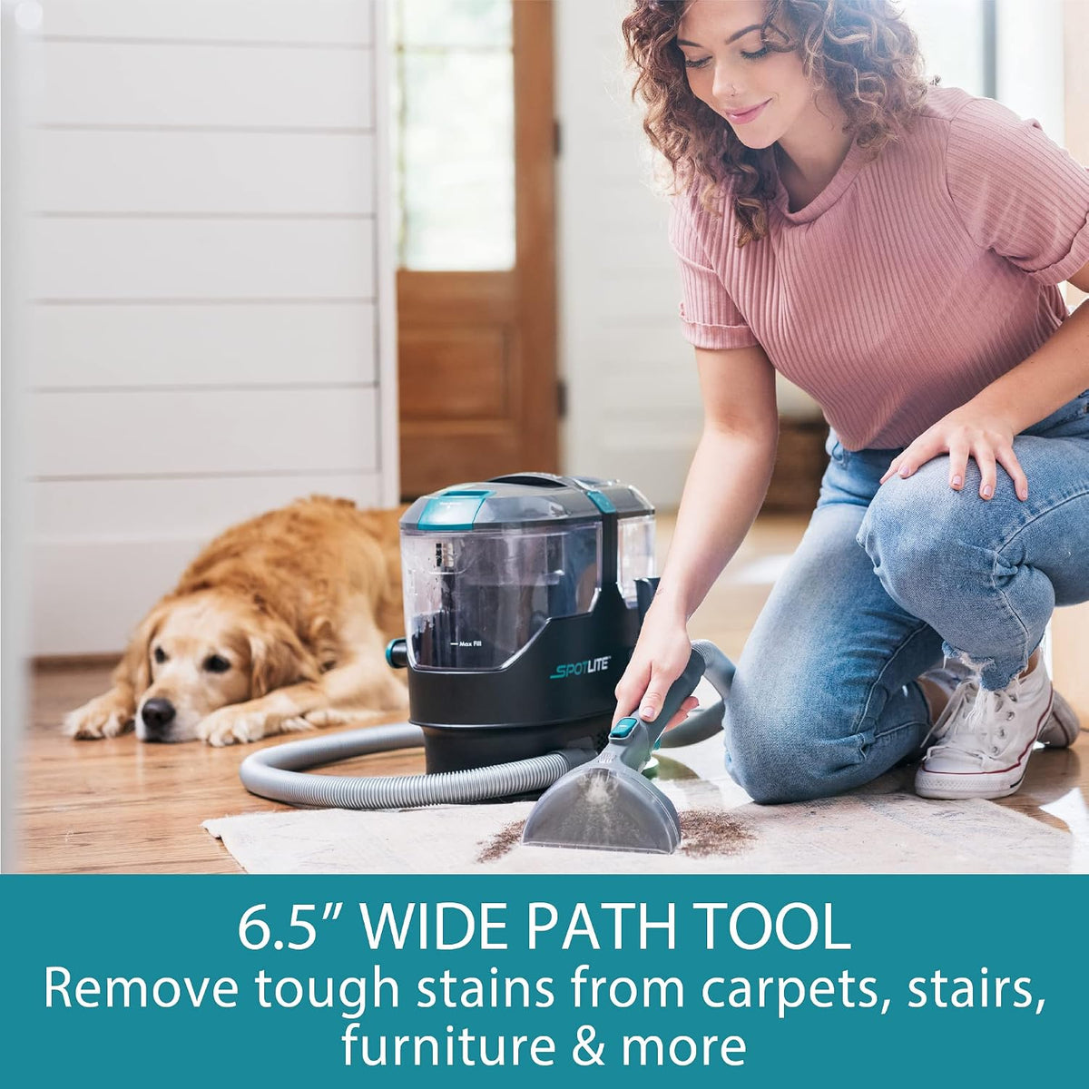 kenmore kw2001 spotlite portable carpet spot cleaner & shown in use