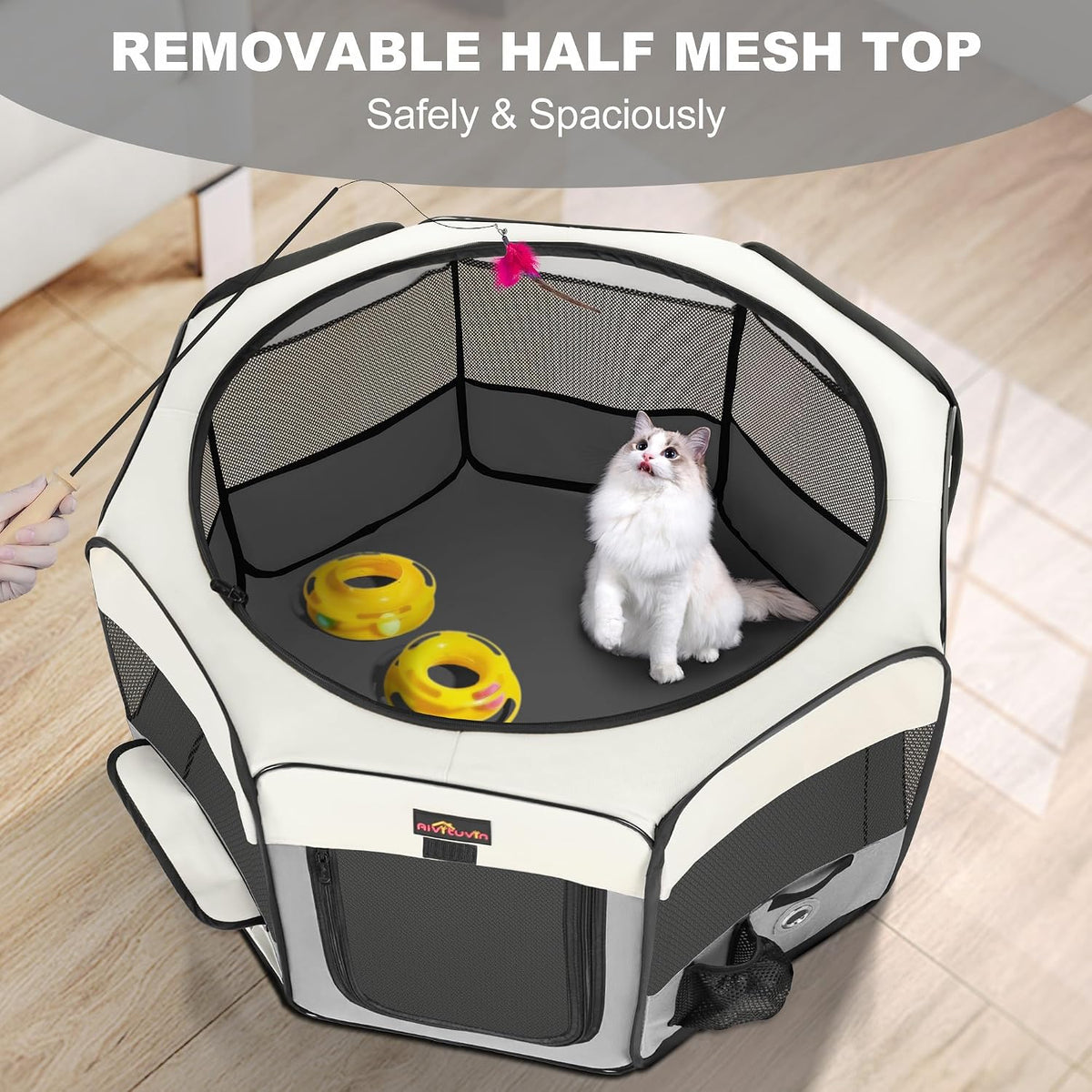 aivituvin dog playpen foldable pet play pens with, close-up detail