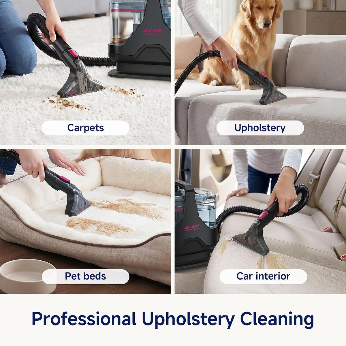 weclean c3 portable carpet cleaner, spot cleaner for shown in use