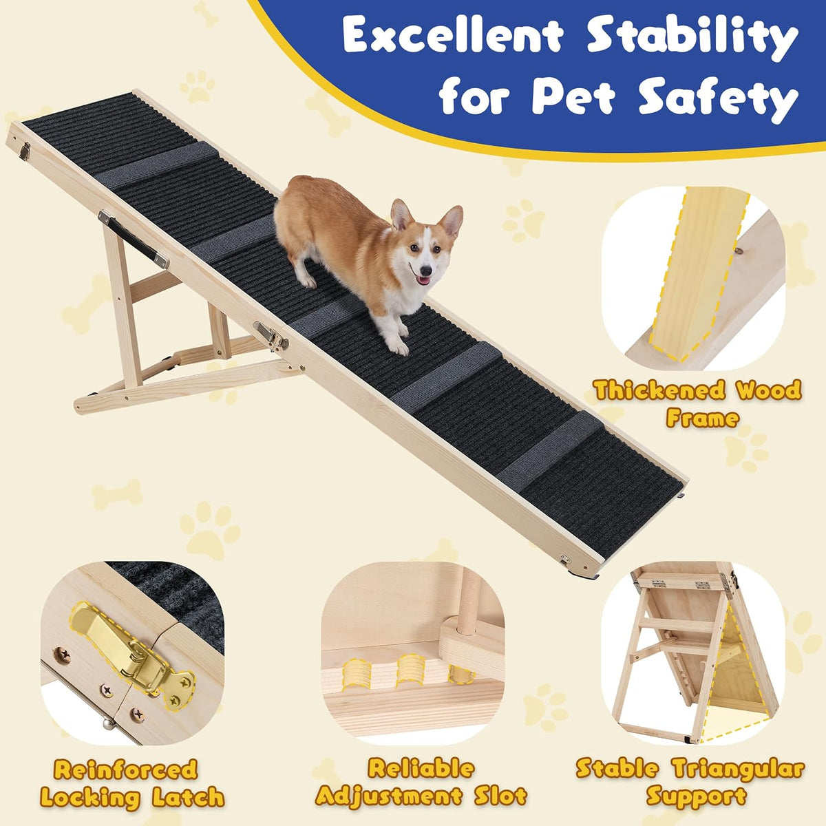 64" l extra long dog ramp for high, package contents