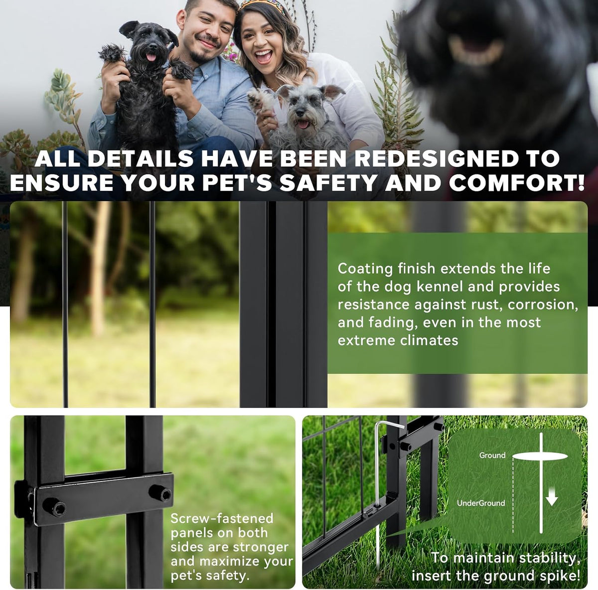 oranland 6x4x6 ft dog kennel outdoor for large showing dimensions