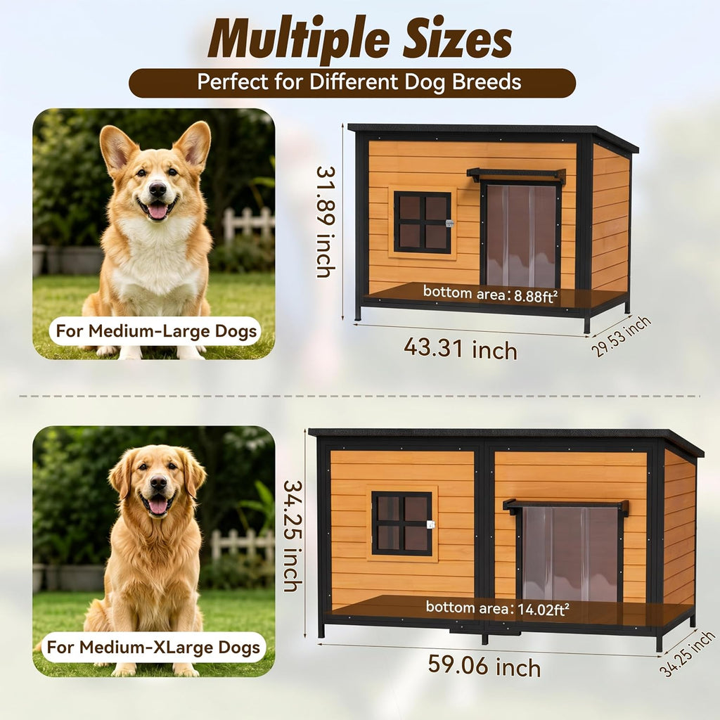 59" extra large outdoor dog house with insulated, view 10