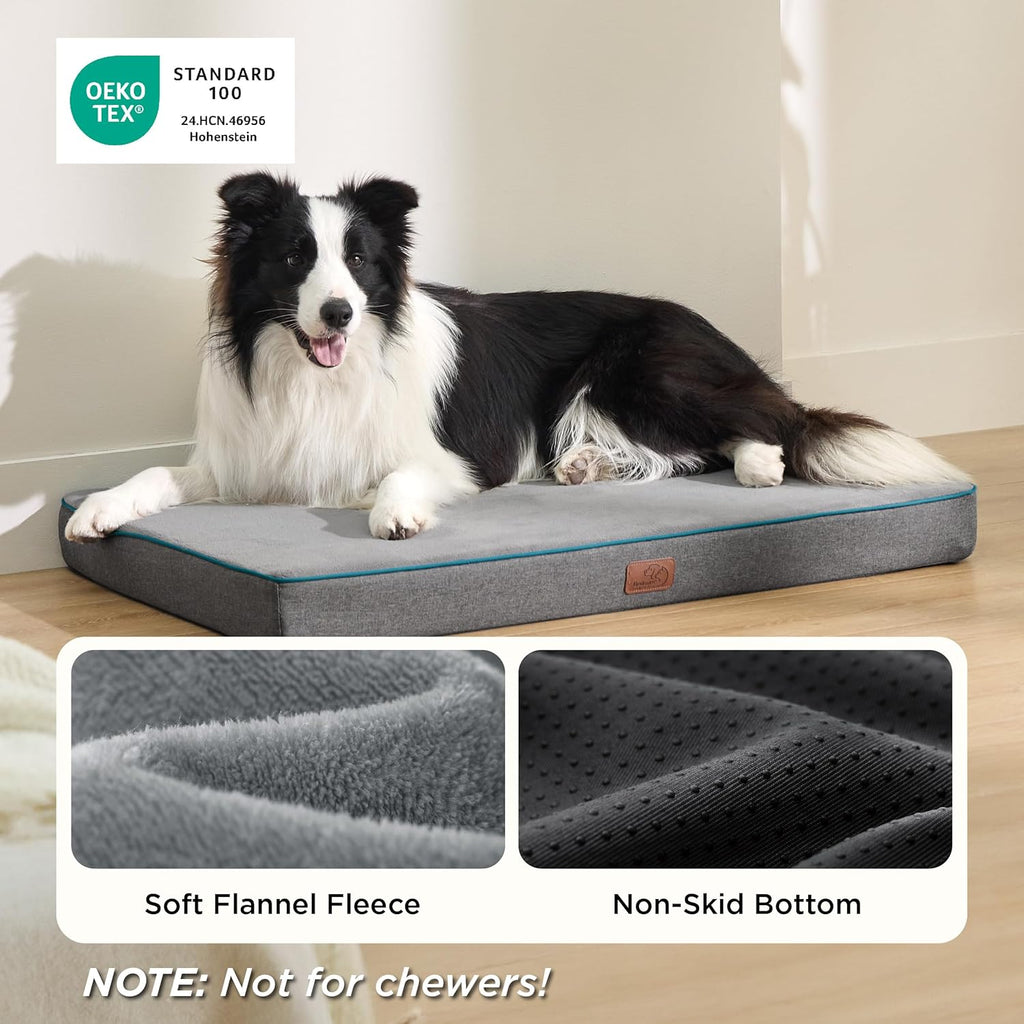 bedsure memory foam dog beds large sized dog, side view