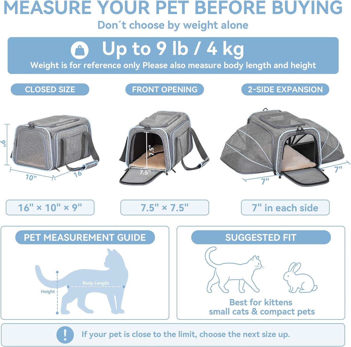 petsfit small double expandable cat carrier for kittens shown in use