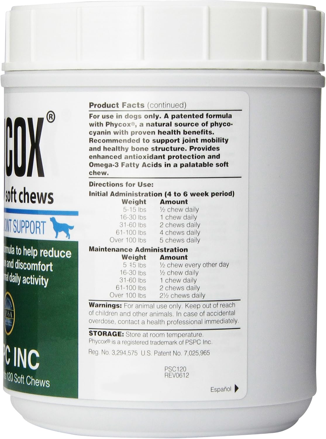 phycox 120 count joint support soft chew for shown in use