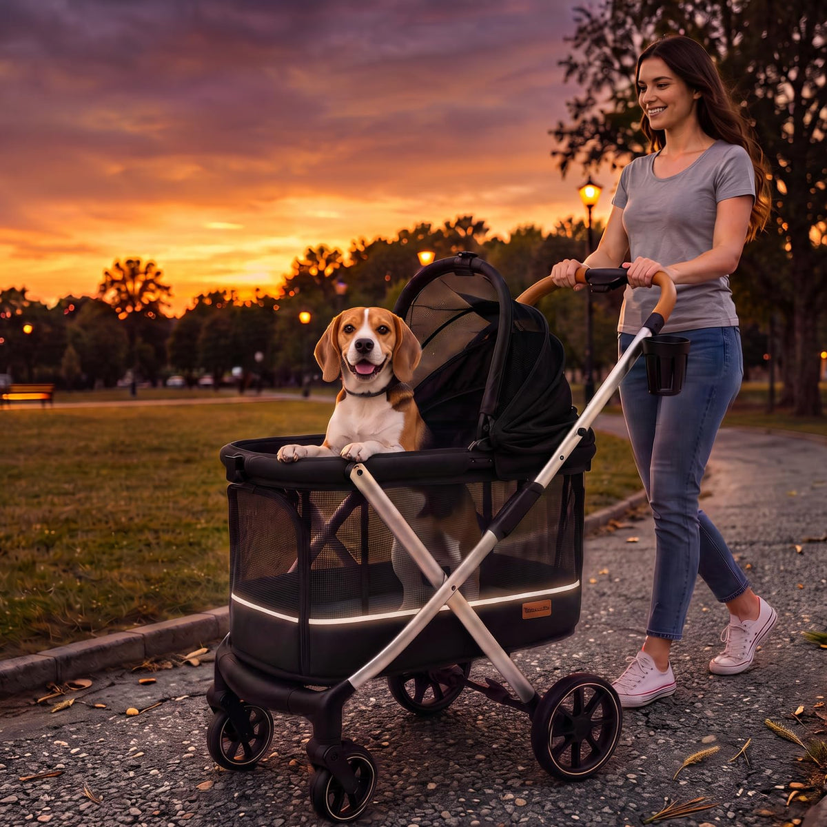dog stroller for medium and small dogs, lightweight, view 9