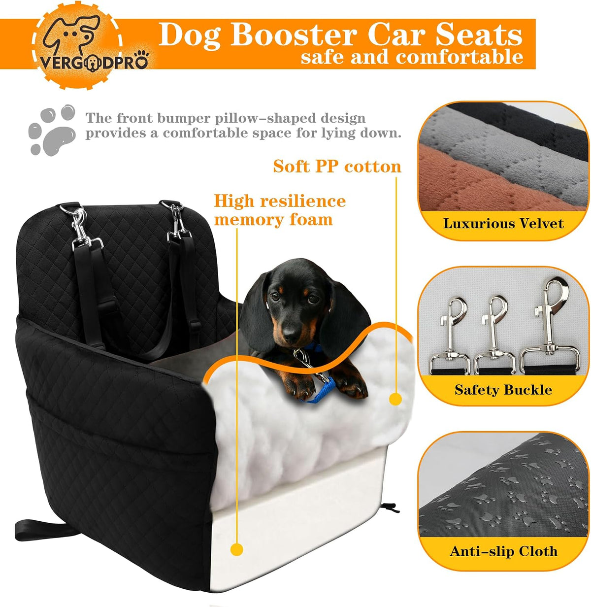 dog booster car seat for medium/small sized dogs,memory, side view