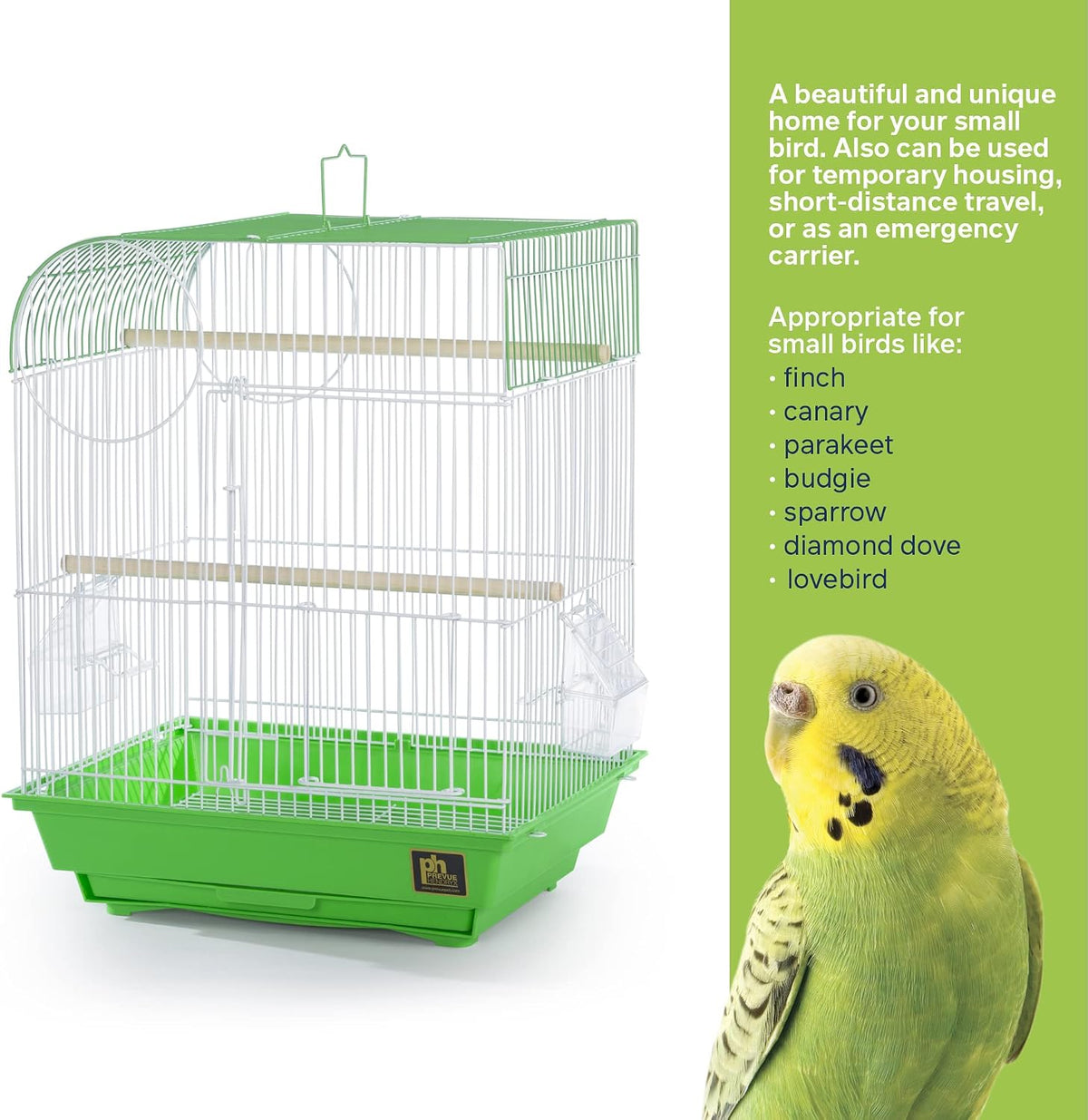 prevue pet products south beach flat top bird, side view