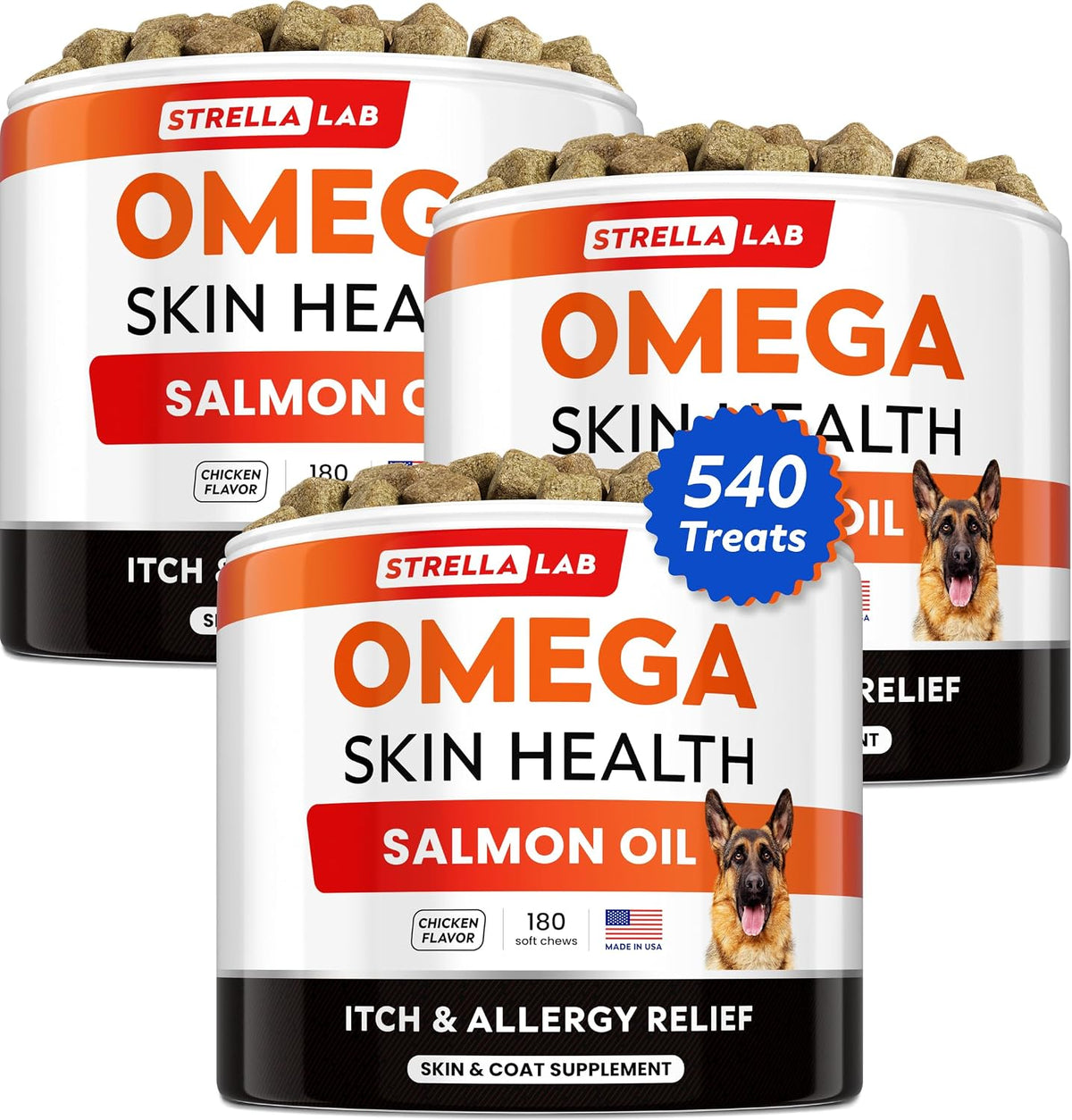 omega 3 for dogs - fish oil skin, main product view