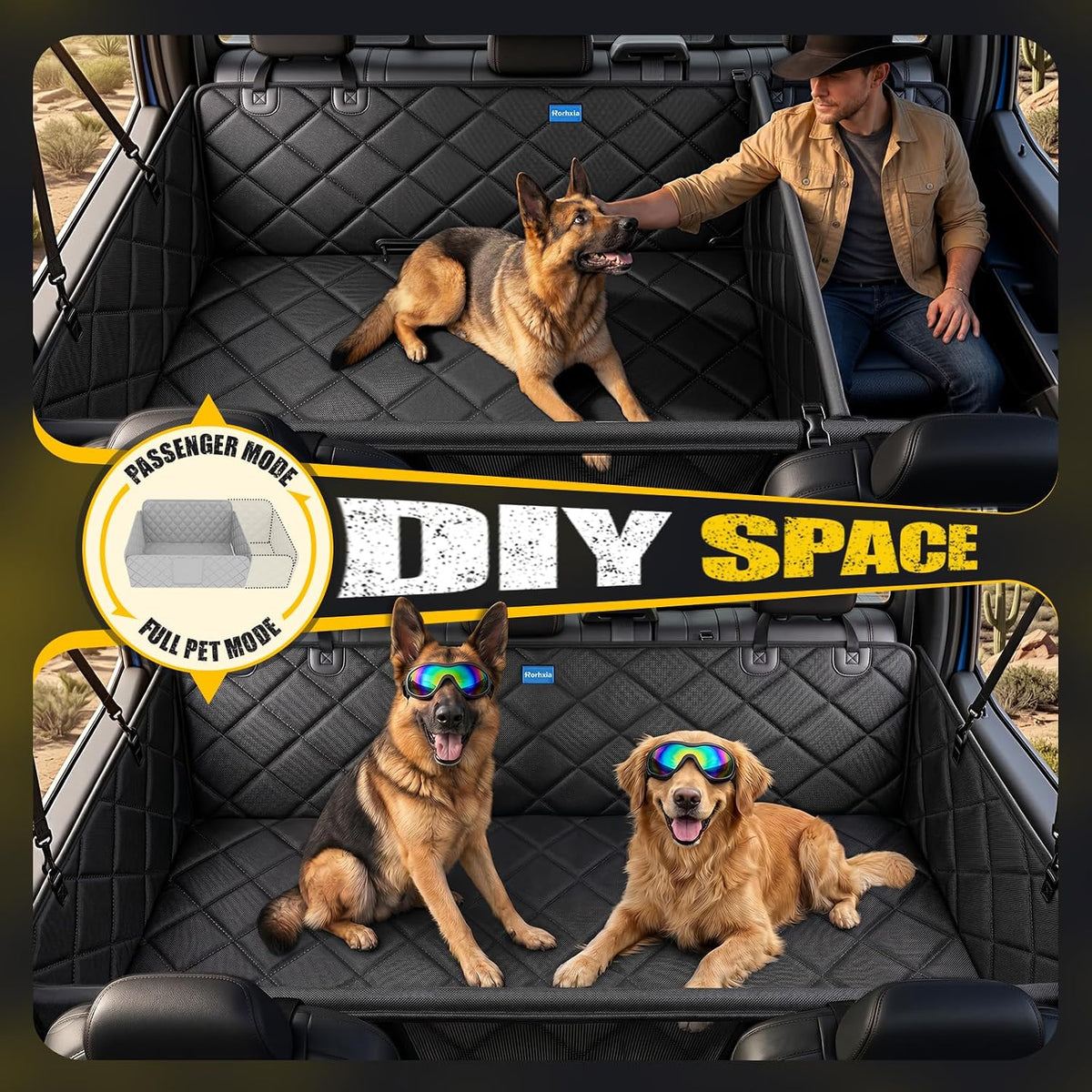 rorhxia heavy-duty dog car seat cover for back, package contents