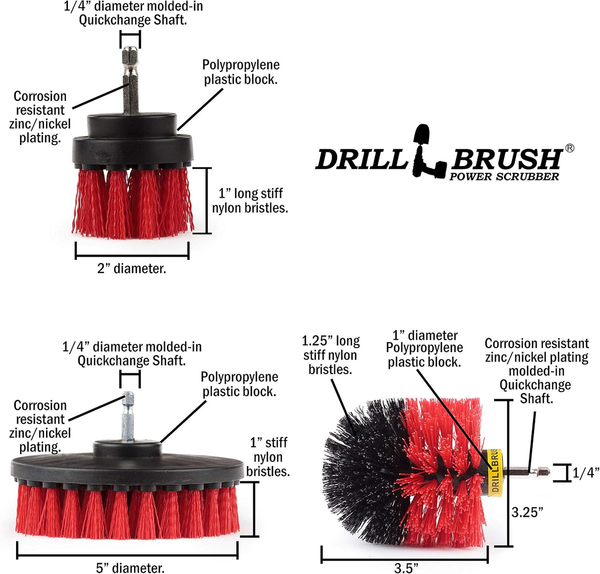 concrete scrubber brush - brick brushes - patio showing dimensions