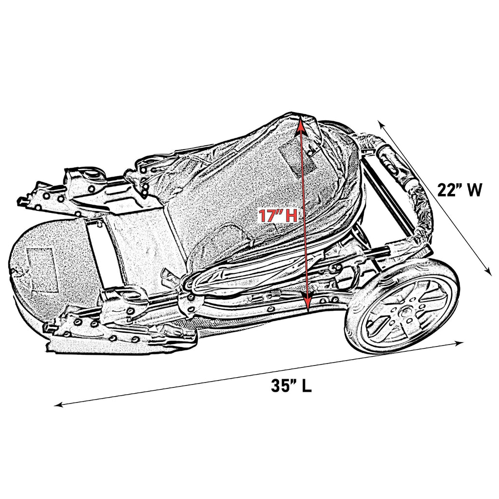 pet gear no-zip at3 pet stroller for cats/dogs showing dimensions