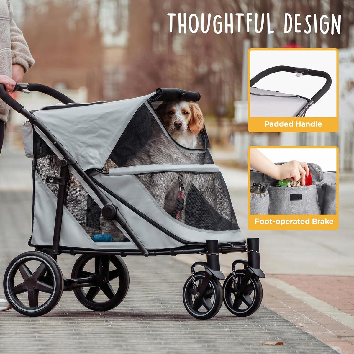 canine canyon all-terrain pet stroller for large & on a desk or shelf