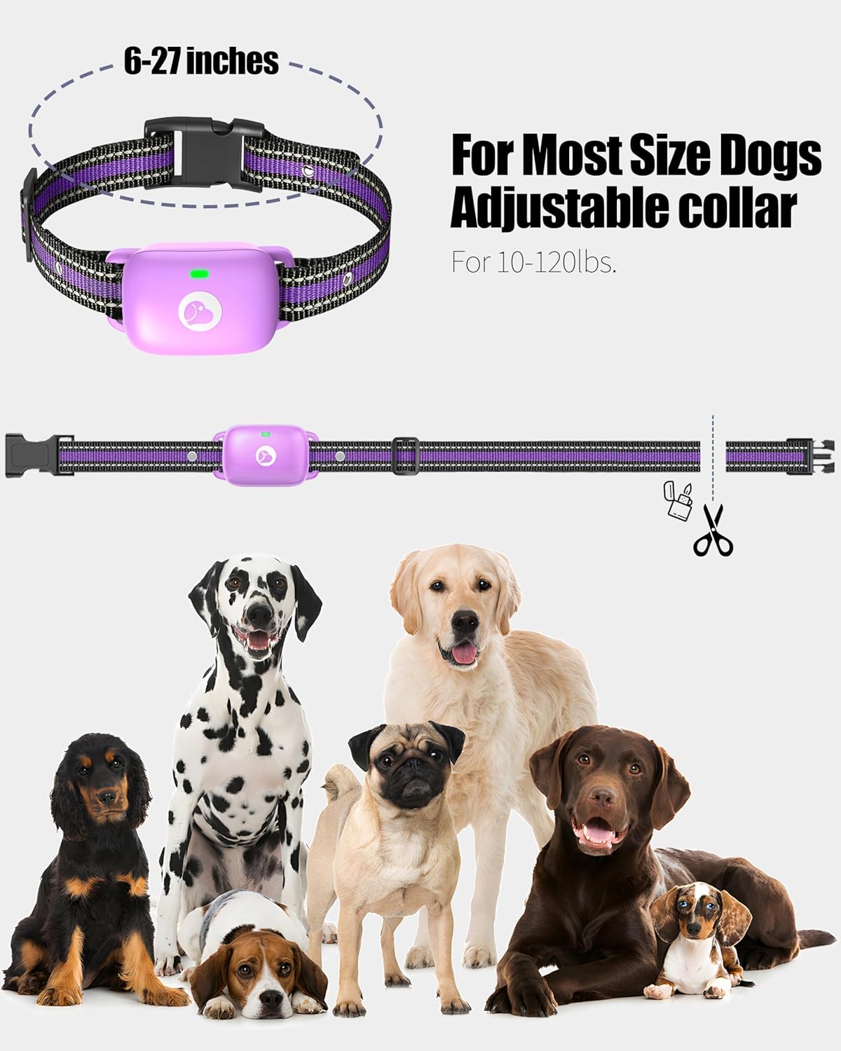 shock collar for dogs 3pack, 2600ft dog shock showing dimensions