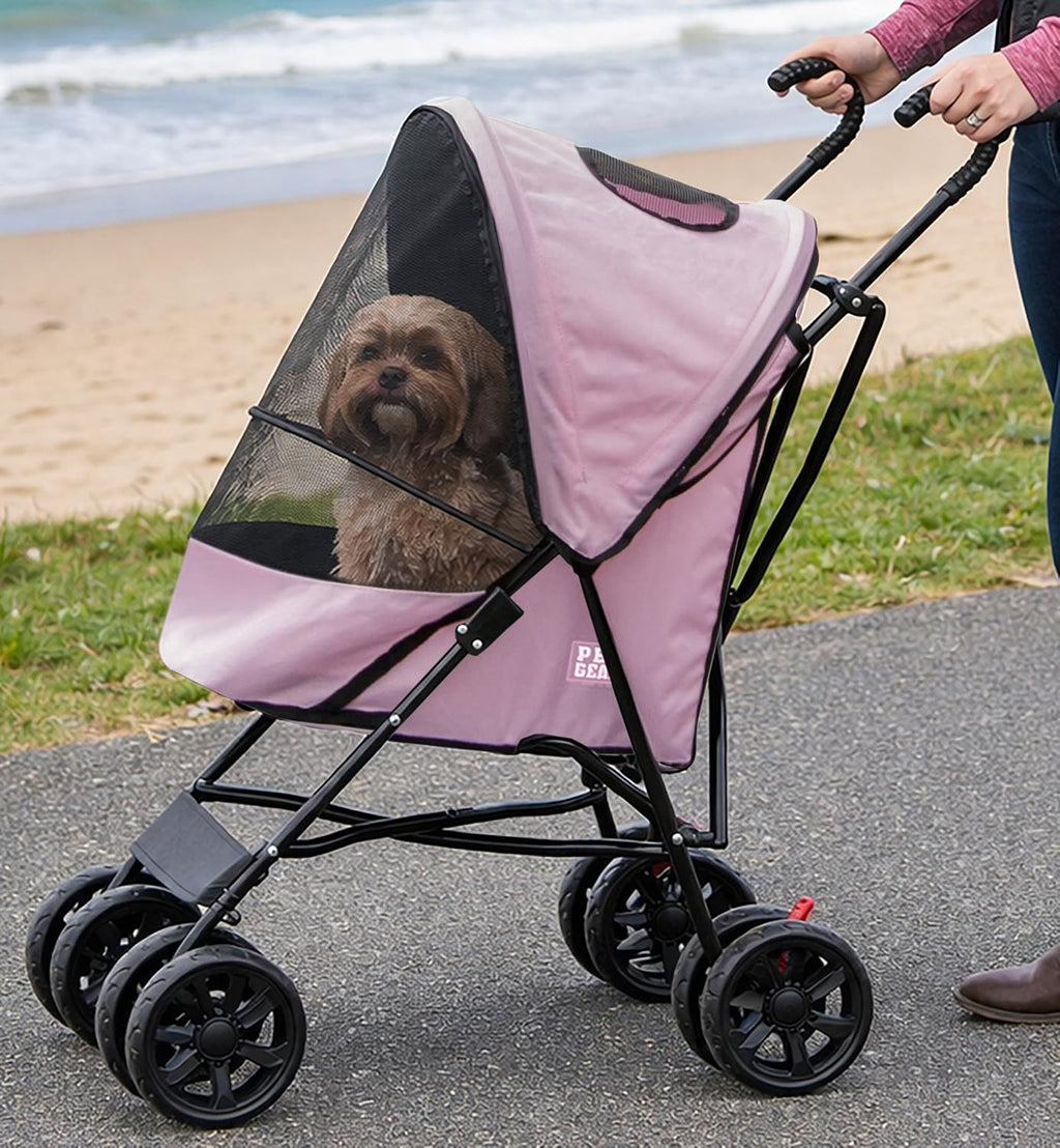 pet gear travel lite plus stroller, coral, main product view