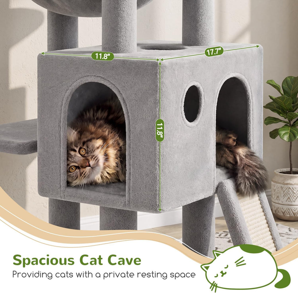globlazer f70 pro heavy duty cat tree tower, side view
