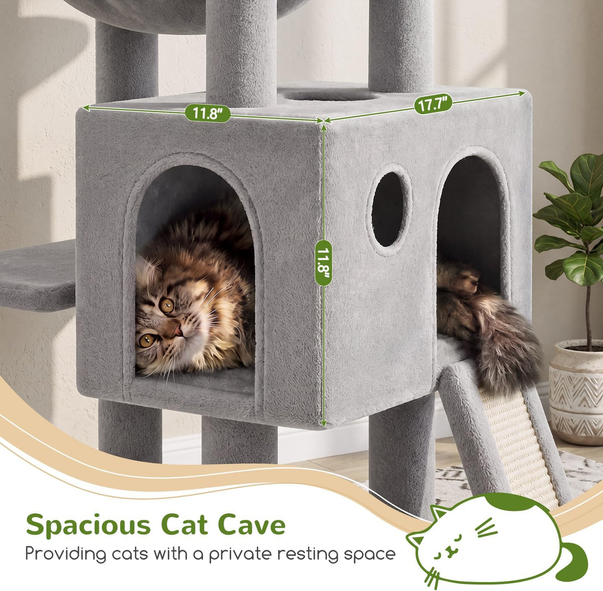 globlazer f70 pro heavy duty cat tree tower, side view