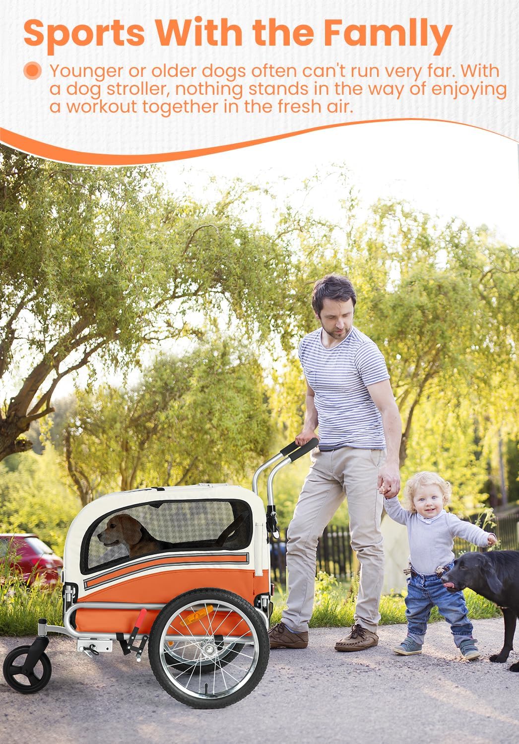 sepnine 2 in 1 pet bicycle trailer with on a desk or shelf