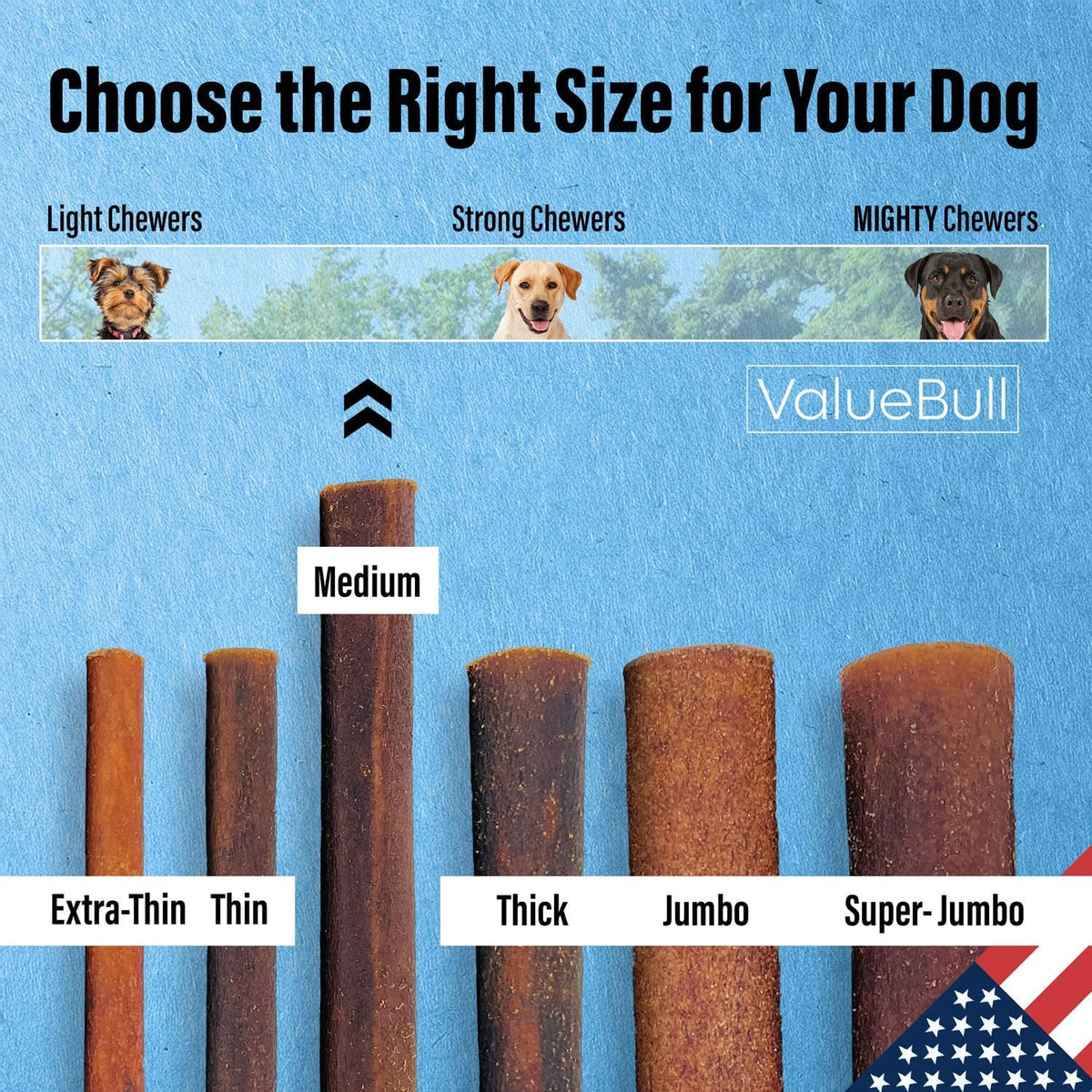 valuebull usa beef collagen sticks for dogs, 6, close-up detail