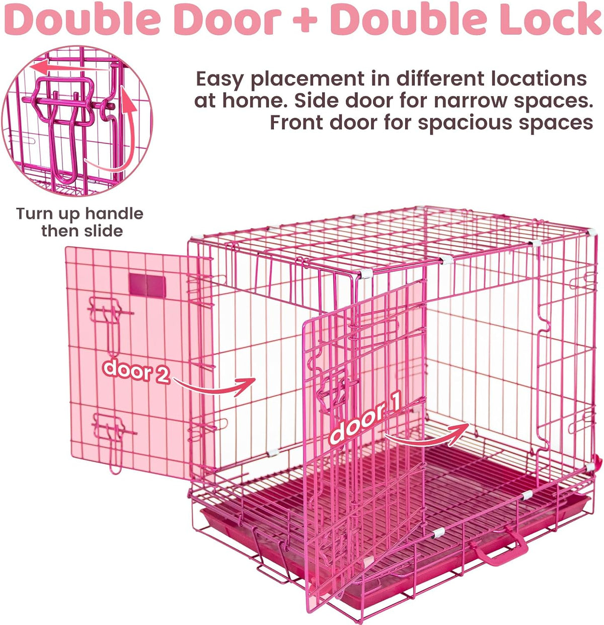 homey pet 24 inch small dog crate for showing dimensions