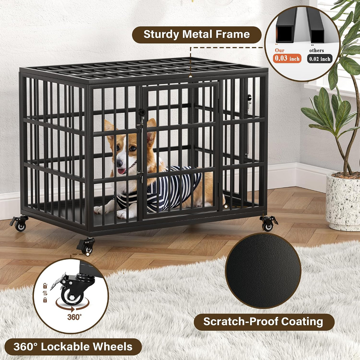 verifurty 30" heavy duty dog crate for medium/small, package contents