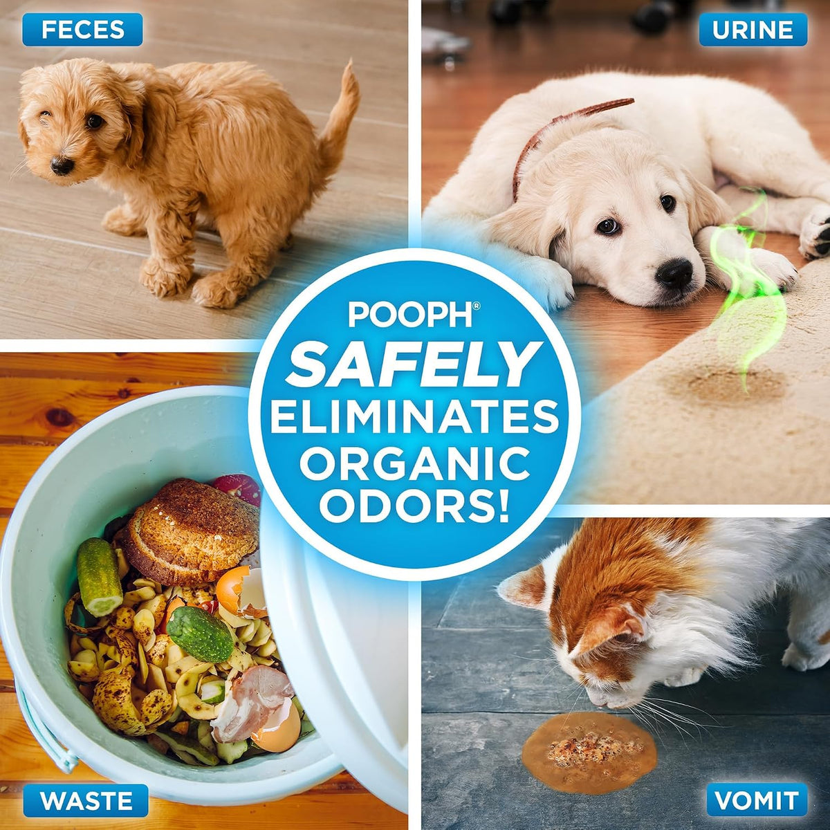 pooph pet odor eliminator spray, 32 oz, close-up detail